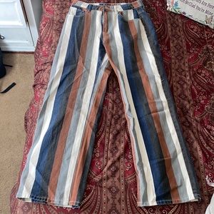 Multi Color Stripped SHEIN Jeans
